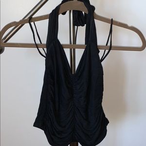 Black Backless Crop Top